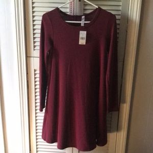Burgundy long sleeve dress